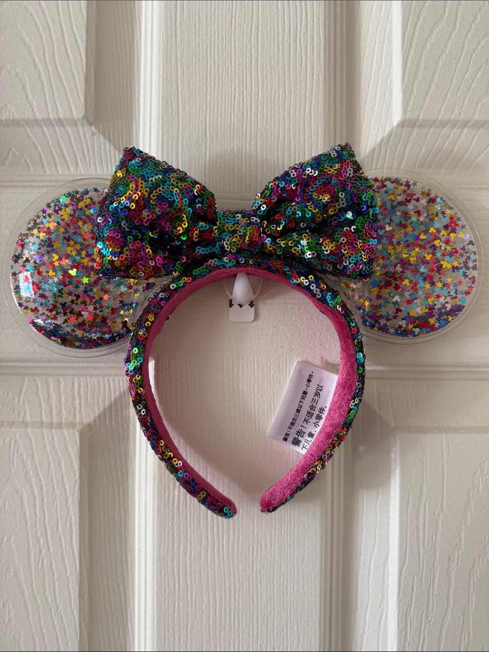 Disney Sequin Rainbow Ear Headband with Clear Star Ears